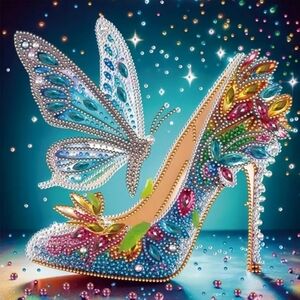 Butterfly Shoe DIY 5D Full Round Drill Diamond Painting